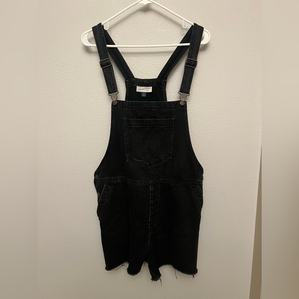 Size 12 - Black Denim Shorts Overalls